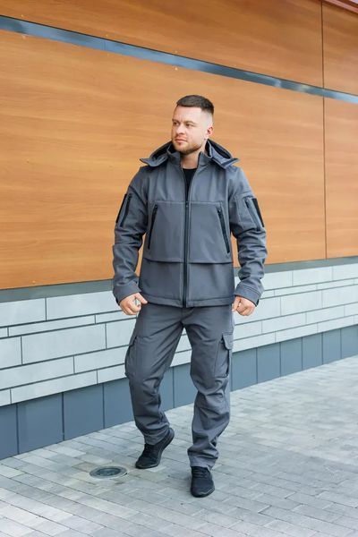 Водовідштовхуючий чоловічий костюм Softshell City на флісі man-52 фото
