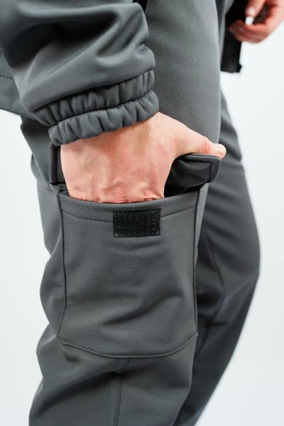 Мужской костюм (Softshell) на флисе, куртка и брюки карго демисезон URBA-100 фото