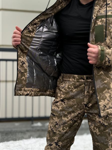 Зимний тактический комплект Softshell (Софтшелл) Omni-Heat куртка и брюки на флисе, мультикам copy_0RYS6 фото