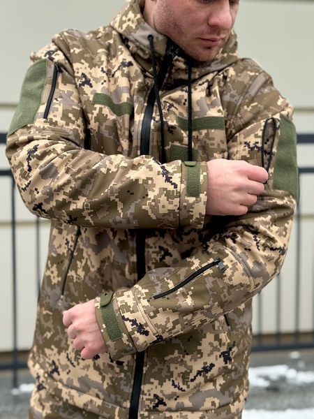 Зимний тактический комплект Softshell (Софтшелл) Omni-Heat куртка и брюки на флисе, мультикам copy_0RYS6 фото