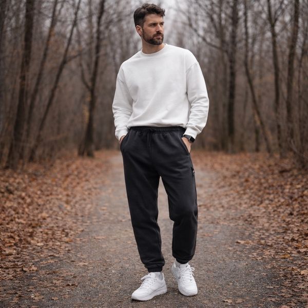 Чоловічі спортивні штани stn2 із натуральної бавовни, графіт stn2-XL фото