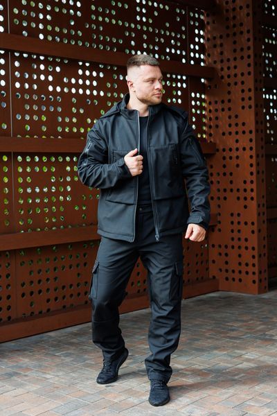 Водоотталкивающий мужской костюм Softshell City на флисе man-52 фото